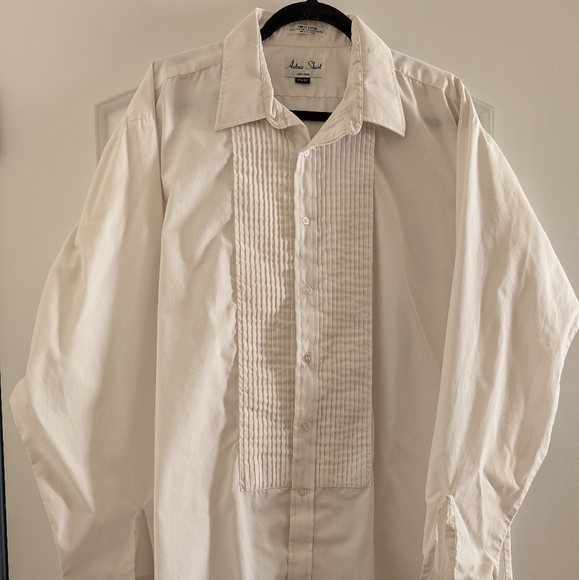 Men's White Tuxedo Shirt - Picture 1 of 4